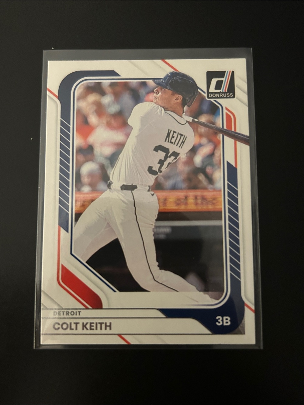 Donruss Colt Keith Baseball Card - White with Blue & Red Accents